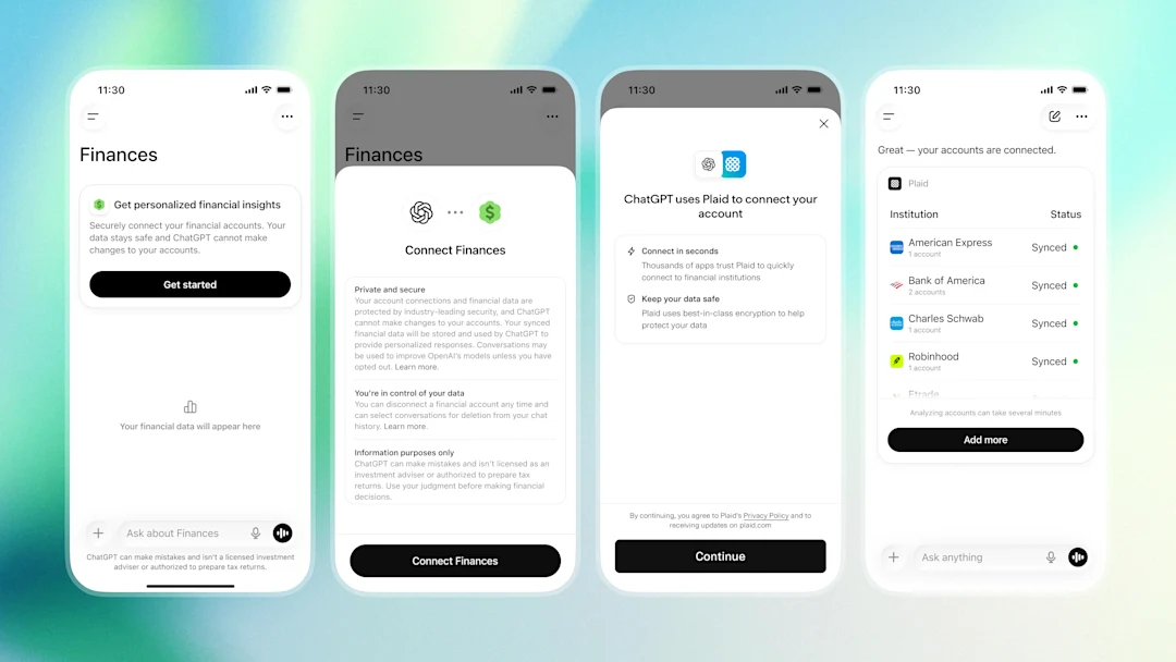 OpenAI Launches ChatGPT Finance, Users Can Now Connect Bank Accounts